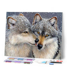 Load image into Gallery viewer, Diamond Painting | Diamond Painting - Wolves under the Snow | animals Diamond Painting Animals rabbits wolves | FiguredArt