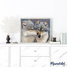 Load image into Gallery viewer, Diamond Painting | Diamond Painting - Wolves under the Snow | animals Diamond Painting Animals rabbits wolves | FiguredArt