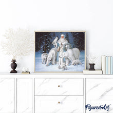 Load image into Gallery viewer, Diamond Painting | Diamond Painting - Snowman and Forest Animals | animals Diamond Painting Animals winter | FiguredArt