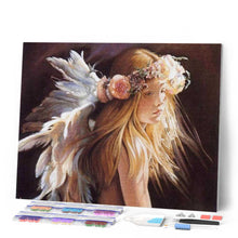 Load image into Gallery viewer, Diamond Painting - Little Girl and Feathers