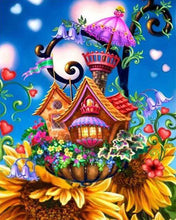 Load image into Gallery viewer, Diamond Painting | Diamond Painting - Castle on Sunflowers | castles Diamond Painting Flowers flowers | FiguredArt