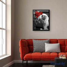 Load image into Gallery viewer, Diamond Painting | Diamond Painting - Dog and Rose | animals Diamond Painting Animals Diamond Painting Flowers dogs flowers | FiguredArt
