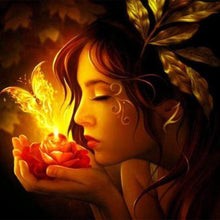 Load image into Gallery viewer, Diamond Painting | Diamond Painting - Woman and Butterfly | animals butterflies Diamond Painting Animals Diamond Painting Romance romance |