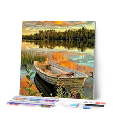 Load image into Gallery viewer, Diamond Painting | Diamond Painting - Boat on Lake | Diamond Painting Ships ships | FiguredArt