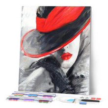 Load image into Gallery viewer, Diamond Painting | Diamond Painting - Woman in Red Hat | Diamond Painting Romance romance | FiguredArt