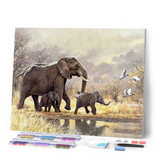 Load image into Gallery viewer, Diamond Painting | Diamond Painting - Family of Elephants in the savannah | animals Diamond Painting Animals elephants | FiguredArt