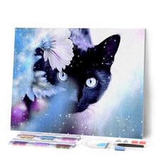 Load image into Gallery viewer, Diamond Painting | Diamond Painting - Cat and Flower | animals cats Diamond Painting Animals | FiguredArt