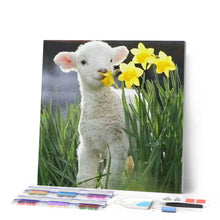 Load image into Gallery viewer, Diamond Painting | Diamond Painting - Sheep and Flowers | animals Diamond Painting Animals flowers | FiguredArt