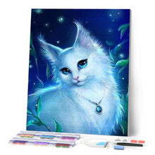 Load image into Gallery viewer, Diamond Painting | Diamond Painting - Cat and Necklace | animals cats Diamond Painting Animals | FiguredArt