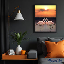 Load image into Gallery viewer, Diamond Painting | Diamond Painting - Love Flamingos | animals Diamond Painting Animals flamingos | FiguredArt