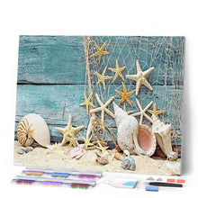 Load image into Gallery viewer, Diamond Painting | Diamond Painting - Sea Star and Fishing Net | Diamond Painting Landscapes landscapes | FiguredArt