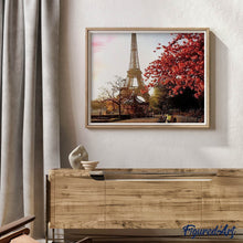Load image into Gallery viewer, Diamond Painting | Diamond Painting - Eiffel Tower and Red Flowers | cities Diamond Painting Cities trees | FiguredArt