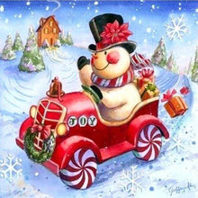 Load image into Gallery viewer, Diamond Painting | Diamond Painting - Snowman in his car | Diamond Painting Other other winter | FiguredArt