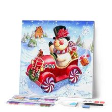 Load image into Gallery viewer, Diamond Painting | Diamond Painting - Snowman in his car | Diamond Painting Other other winter | FiguredArt