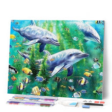 Load image into Gallery viewer, Diamond Painting | Diamond Painting - Dolphins under water | animals Diamond Painting Animals dolphins | FiguredArt