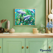 Load image into Gallery viewer, Diamond Painting | Diamond Painting - Dolphins under water | animals Diamond Painting Animals dolphins | FiguredArt