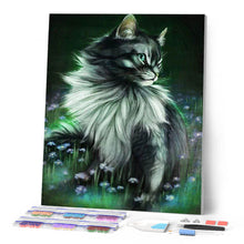 Load image into Gallery viewer, Diamond Painting | Diamond Painting - Pretty Cat in Flowers | animals cats Diamond Painting Animals flowers | FiguredArt