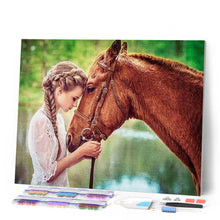Load image into Gallery viewer, Diamond Painting | Diamond Painting - Girl and Horse | animals Diamond Painting Animals horses | FiguredArt