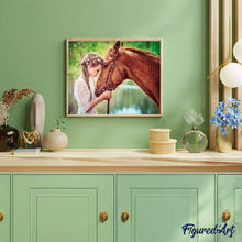 Load image into Gallery viewer, Diamond Painting | Diamond Painting - Girl and Horse | animals Diamond Painting Animals horses | FiguredArt