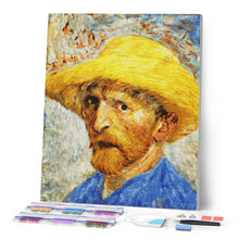Load image into Gallery viewer, Diamond Painting - Self-Portrait with Straw Hat - Van Gogh