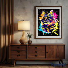 Load image into Gallery viewer, Diamond Painting - Cat Splash Pop Art 40x50cm canvas already framed