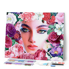 Load image into Gallery viewer, Diamond Painting - Face and flowers 2