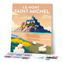 Load image into Gallery viewer, Diamond Painting - Travel Poster Mont Saint-Michel canvas already framed