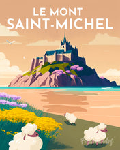 Load image into Gallery viewer, Diamond Painting - Travel Poster Mont Saint-Michel canvas already framed