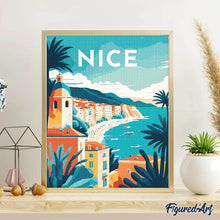 Load image into Gallery viewer, Diamond Painting - Travel Poster Nice canvas already framed