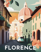 Load image into Gallery viewer, Diamond Painting - Travel Poster Florence canvas already framed