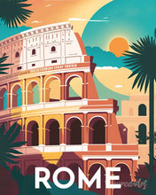 Load image into Gallery viewer, Diamond Painting - Travel Poster Rome canvas already framed