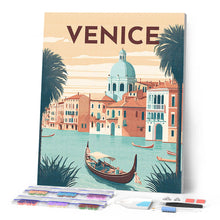 Load image into Gallery viewer, Diamond Painting - Travel Poster Venice canvas already framed