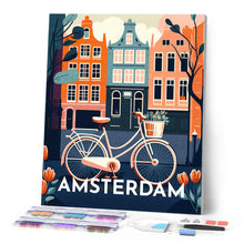 Load image into Gallery viewer, Diamond Painting - Travel Poster Amsterdam canvas already framed