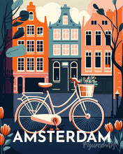 Load image into Gallery viewer, Diamond Painting - Travel Poster Amsterdam canvas already framed