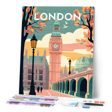 Load image into Gallery viewer, Diamond Painting - Travel Poster London 2 canvas already framed