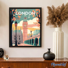 Load image into Gallery viewer, Diamond Painting - Travel Poster London 2 canvas already framed