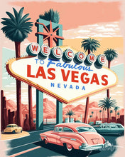 Load image into Gallery viewer, Diamond Painting - Travel Poster Las Vegas canvas already framed