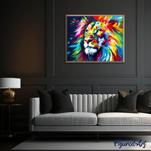 Load image into Gallery viewer, Diamond Painting - Colourful Abstract Lion