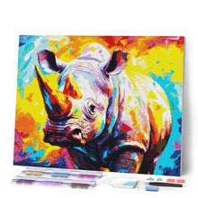 Load image into Gallery viewer, Diamond Painting - Colourful Abstract Rhinoceros