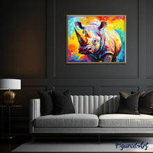 Load image into Gallery viewer, Diamond Painting - Colourful Abstract Rhinoceros