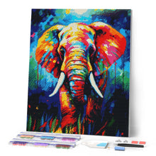 Load image into Gallery viewer, Diamond Painting - Colorful Abstract Wildlife - Elephant 40x50cm canvas already framed