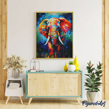 Load image into Gallery viewer, Diamond Painting - Colorful Abstract Wildlife - Elephant 40x50cm canvas already framed