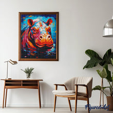 Load image into Gallery viewer, Diamond Painting - Colourful Abstract Hippo