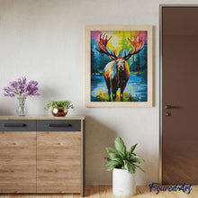 Load image into Gallery viewer, Diamond Painting - Colourful Abstract Moose