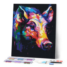 Load image into Gallery viewer, Diamond Painting - Colourful Abstract Wild boar