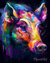 Load image into Gallery viewer, Diamond Painting - Colourful Abstract Wild boar

