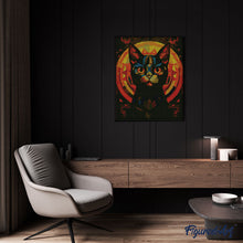Load image into Gallery viewer, Diamond Painting - Art Deco Black Cat canvas already framed