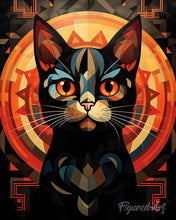 Load image into Gallery viewer, Diamond Painting - Art Deco Black Cat canvas already framed