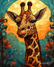 Load image into Gallery viewer, Diamond Painting - Giraffe Art Deco canvas already framed