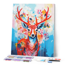 Load image into Gallery viewer, Diamond Painting - Colourful Deer in Bloom 40x50cm canvas already framed